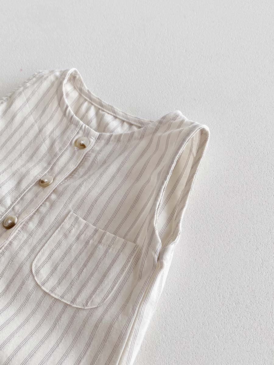 【お客様専用】新生児用 フード付きストライプロンパース｜春夏にぴったりのベビー服