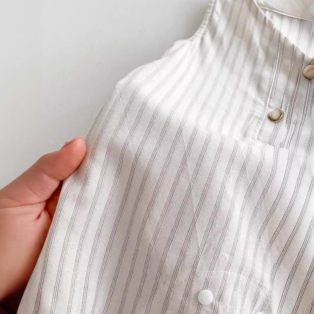 【お客様専用】新生児用 フード付きストライプロンパース｜春夏にぴったりのベビー服