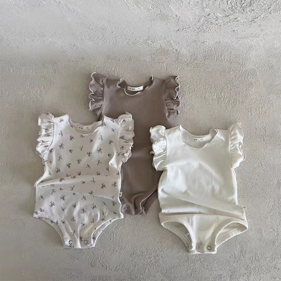 ベビー フリル袖ロンパース｜女の子向け夏の肌着